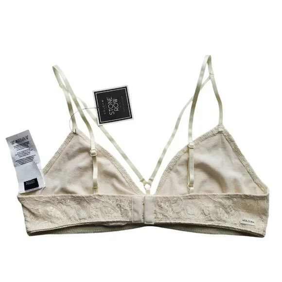 NWT VOLCOM Strappy Lace Bralette Stone Row Collection Stoned Rose (Off White) M - Picture 10 of 16